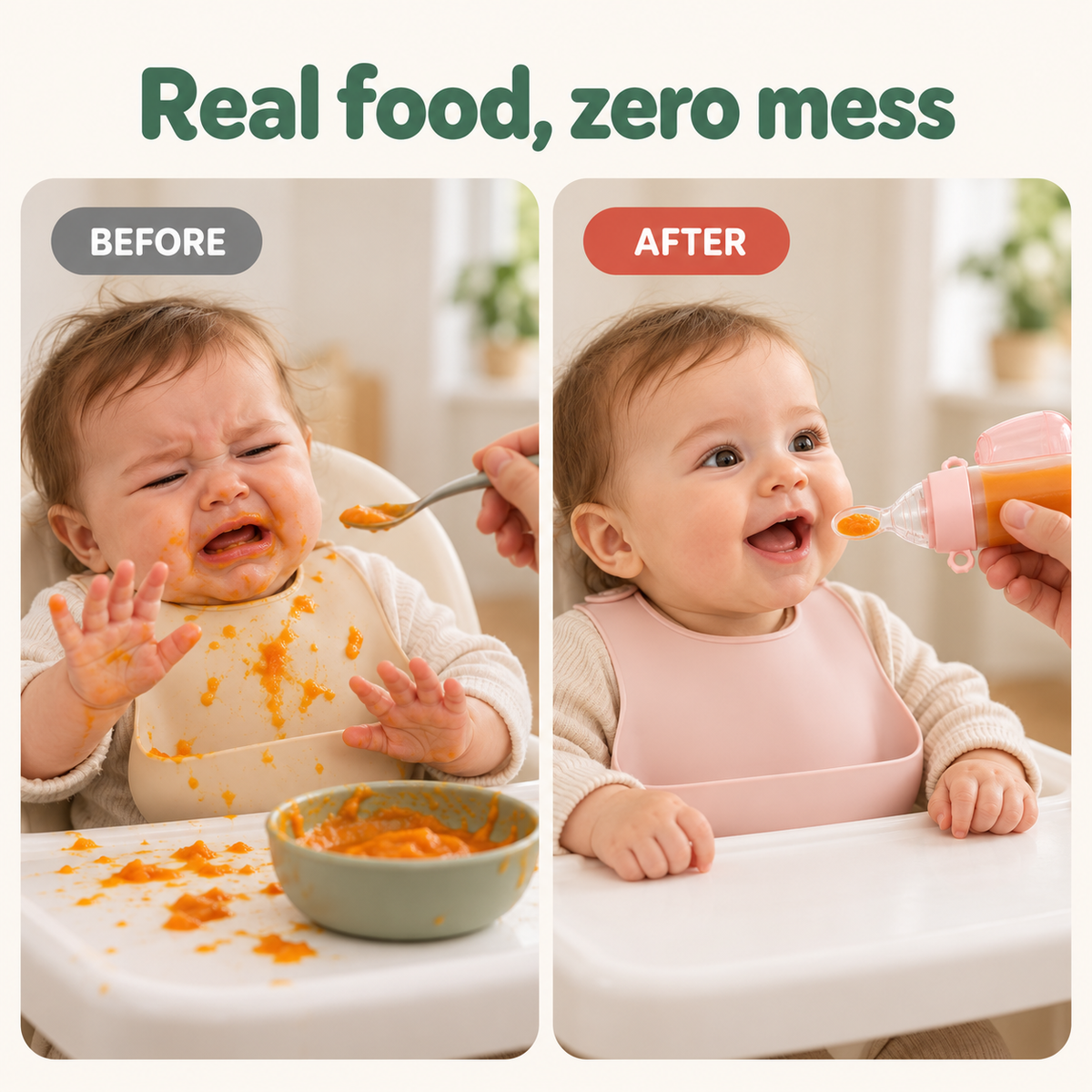 Real food, zero mess: before and after