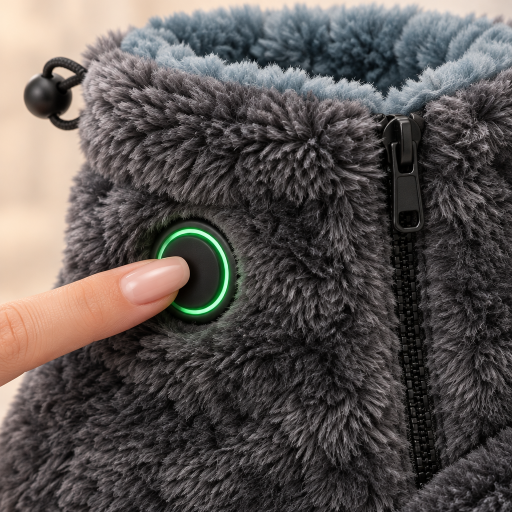 ToastyToes heat button close-up