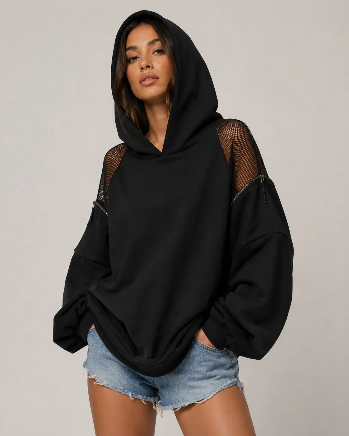 Rhinestone Reveal Back Hoodie