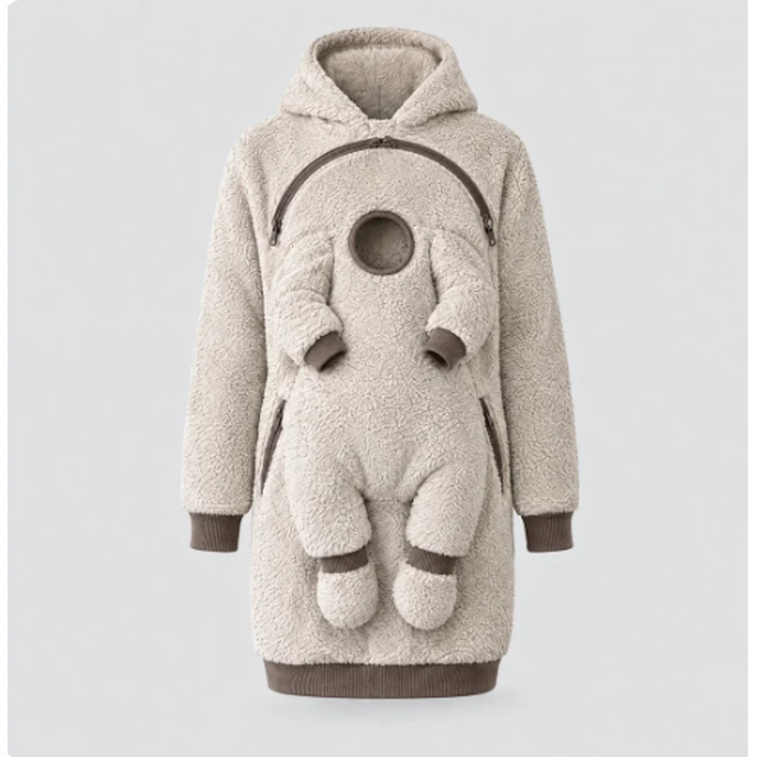 LazyNest™ Baby Pouch Hoodie in Cream
