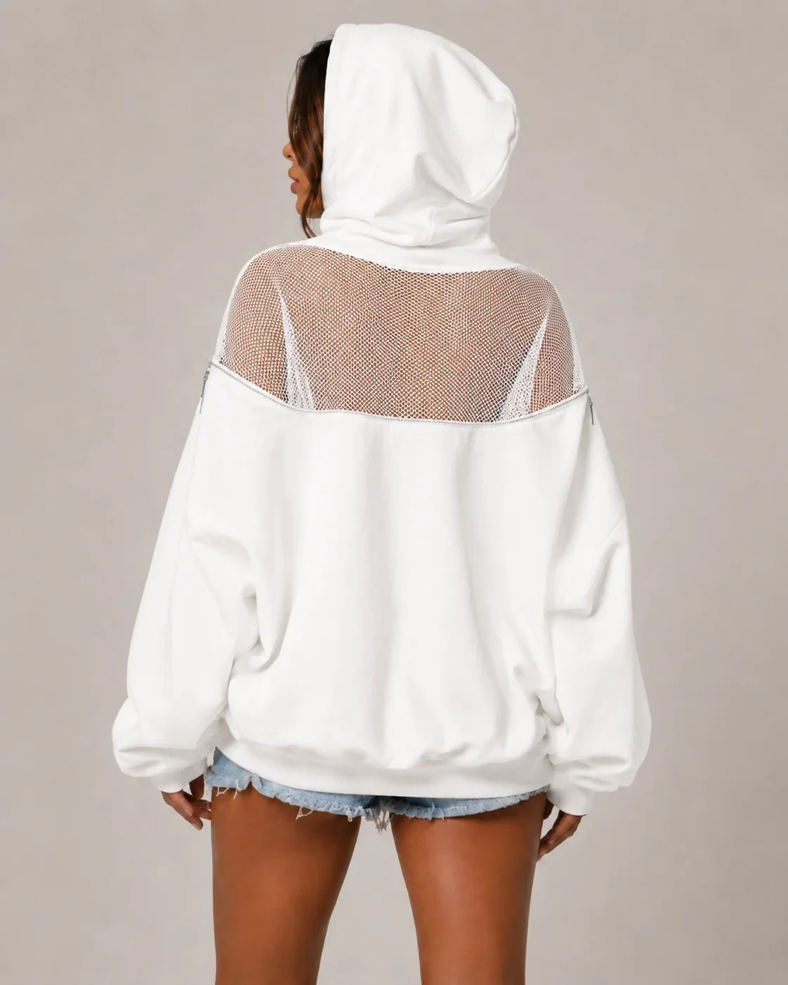Rhinestone Reveal Back Hoodie