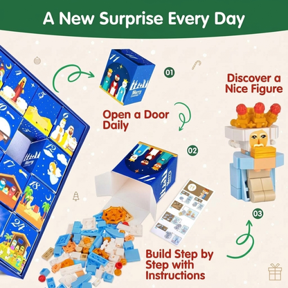 Open a door daily, discover a figure and build it step by step