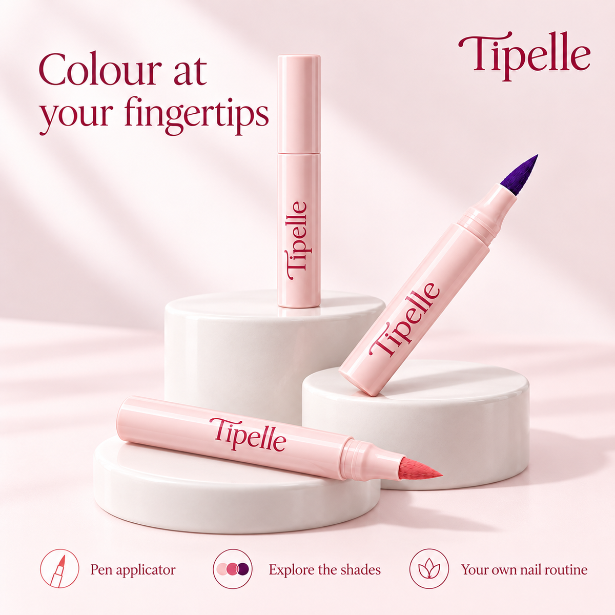 Color Flick nail pens with built-in applicator