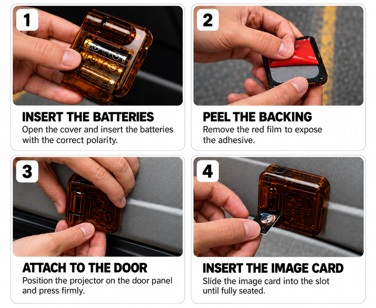 Installation steps 1 to 4