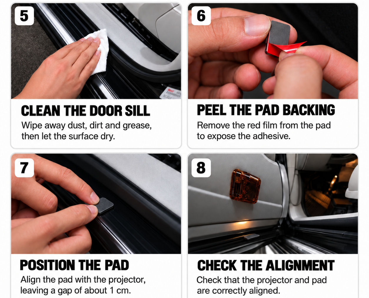 Installation steps 5 to 8