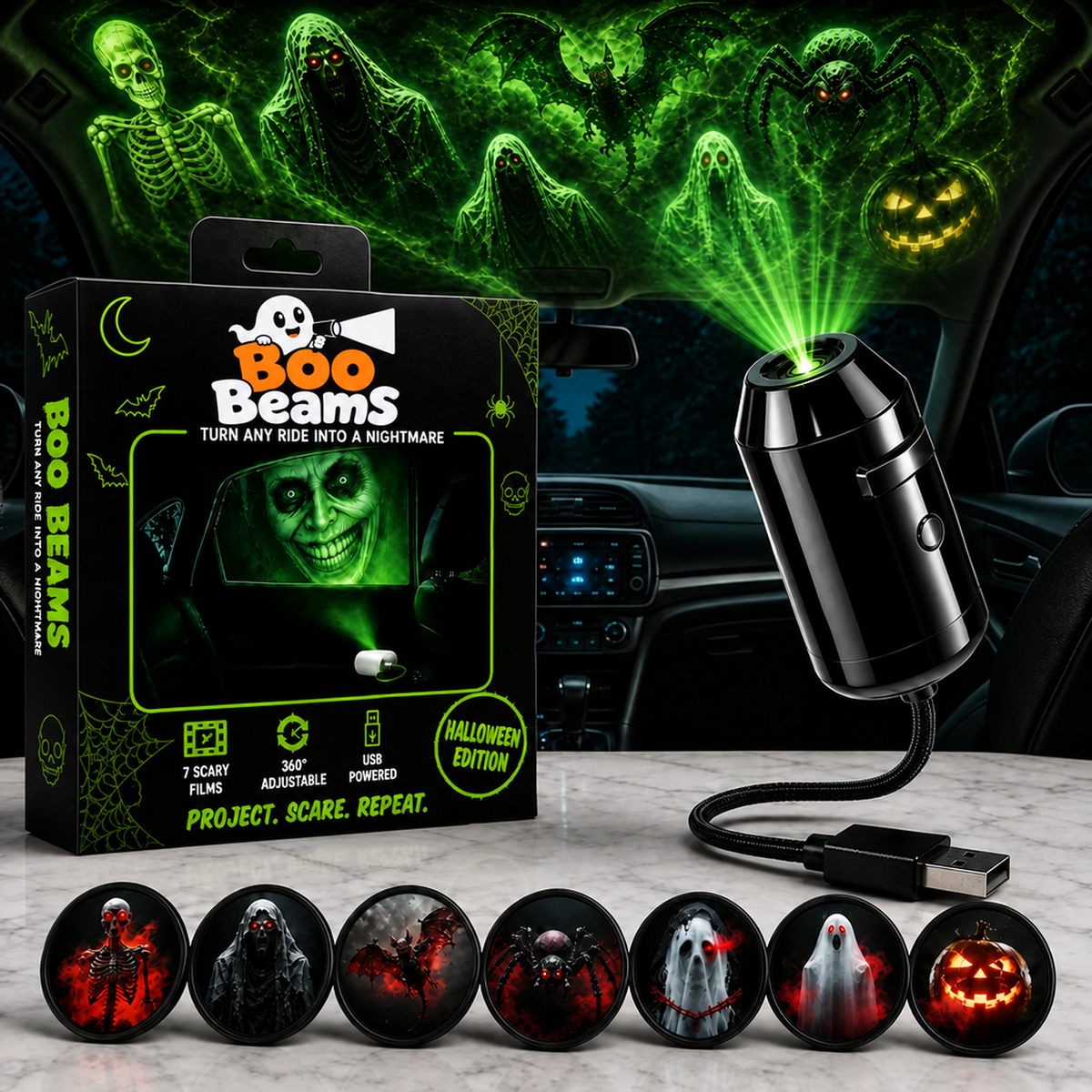 Boo Beams car window projector