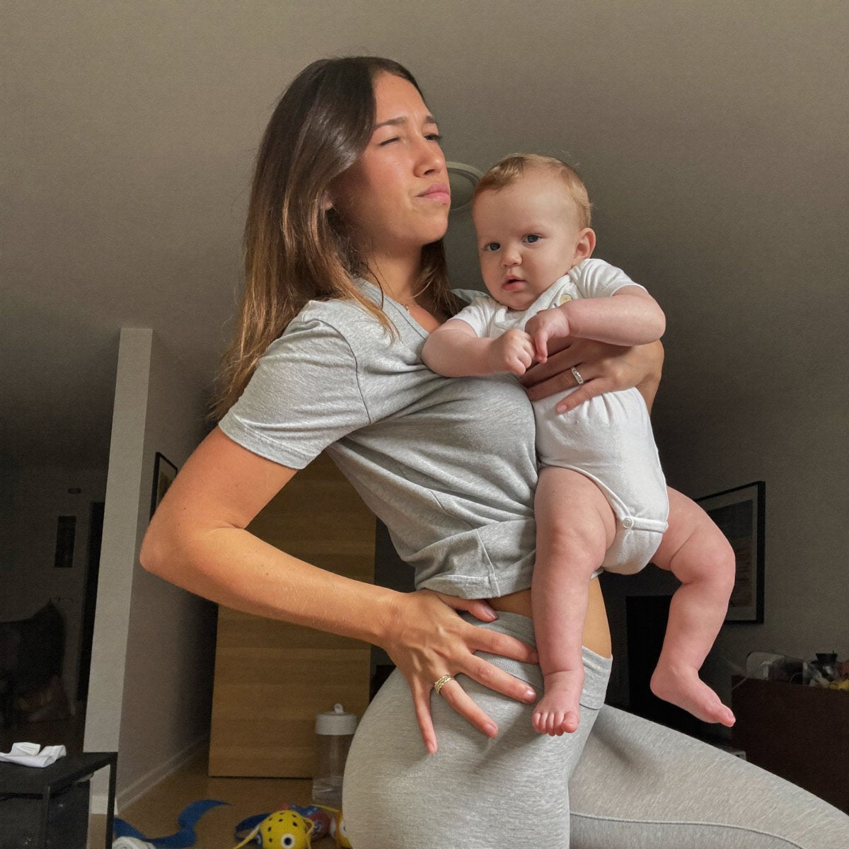 Before: carrying without the hip seat