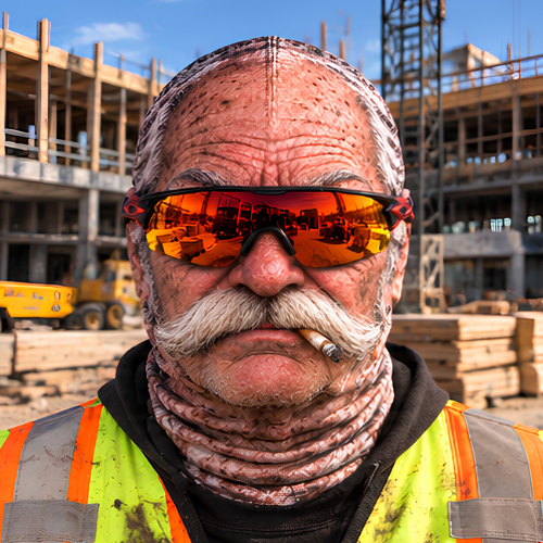 Construction Funny Face Ski Mask 3