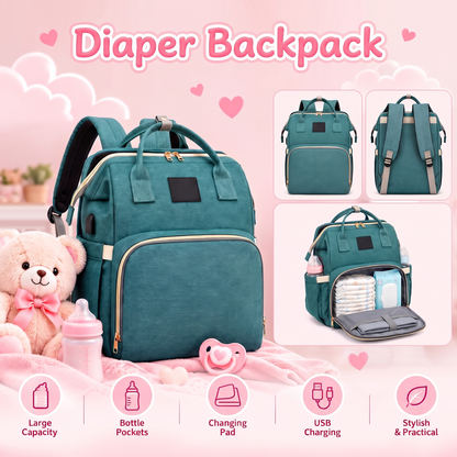 4-in-1 Baby Diaper Bag Backpack