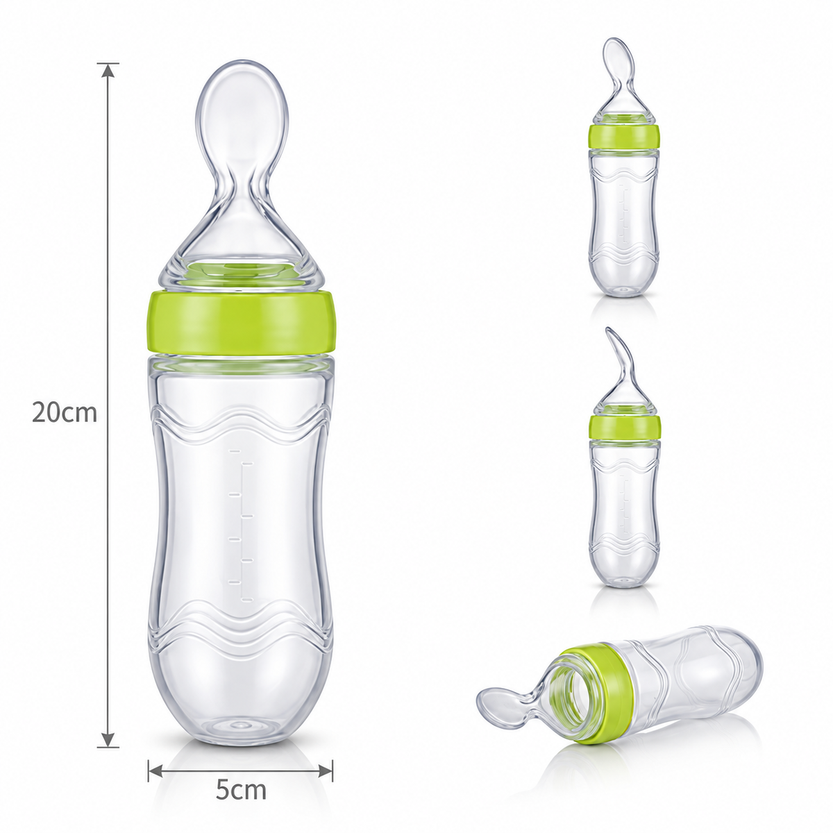 Spoon Sprout squeeze feeder spoon in green