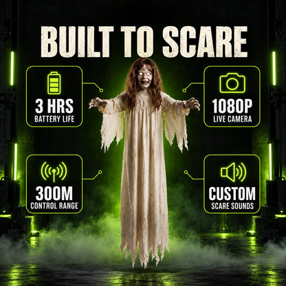 FreightDrone specs: 3 hrs battery, 1080p live camera, 300 m range, custom scare sounds
