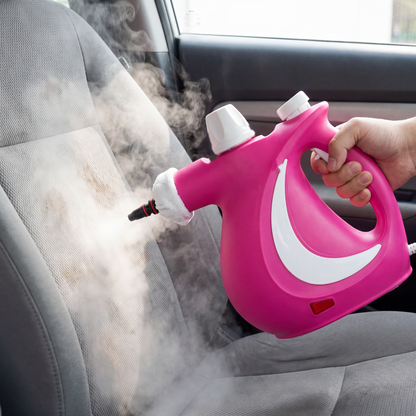 Grime Genie steam cleaning a car seat
