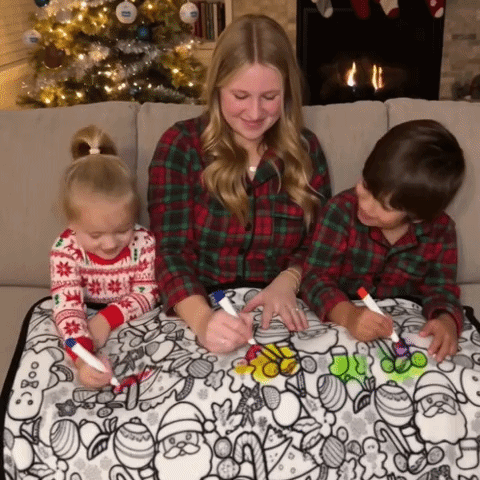 Doodle Snug family coloring together
