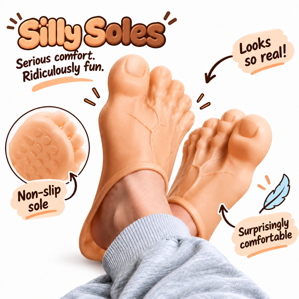 Silly Soles giant feet slippers with non-slip sole