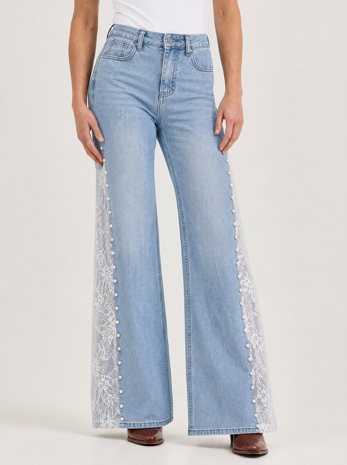 Western Side-Lace Cowgirl Jeans