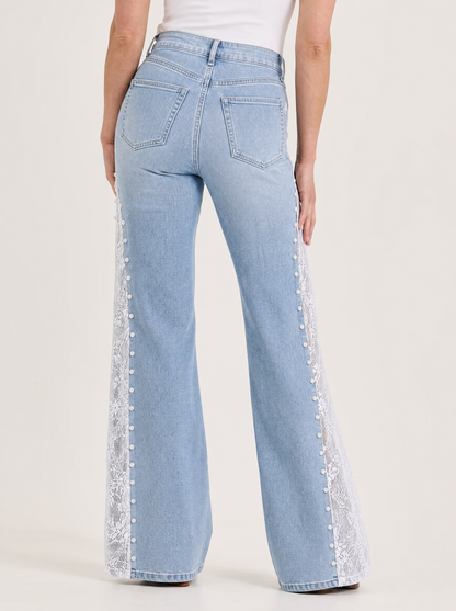 Western Side-Lace Cowgirl Jeans