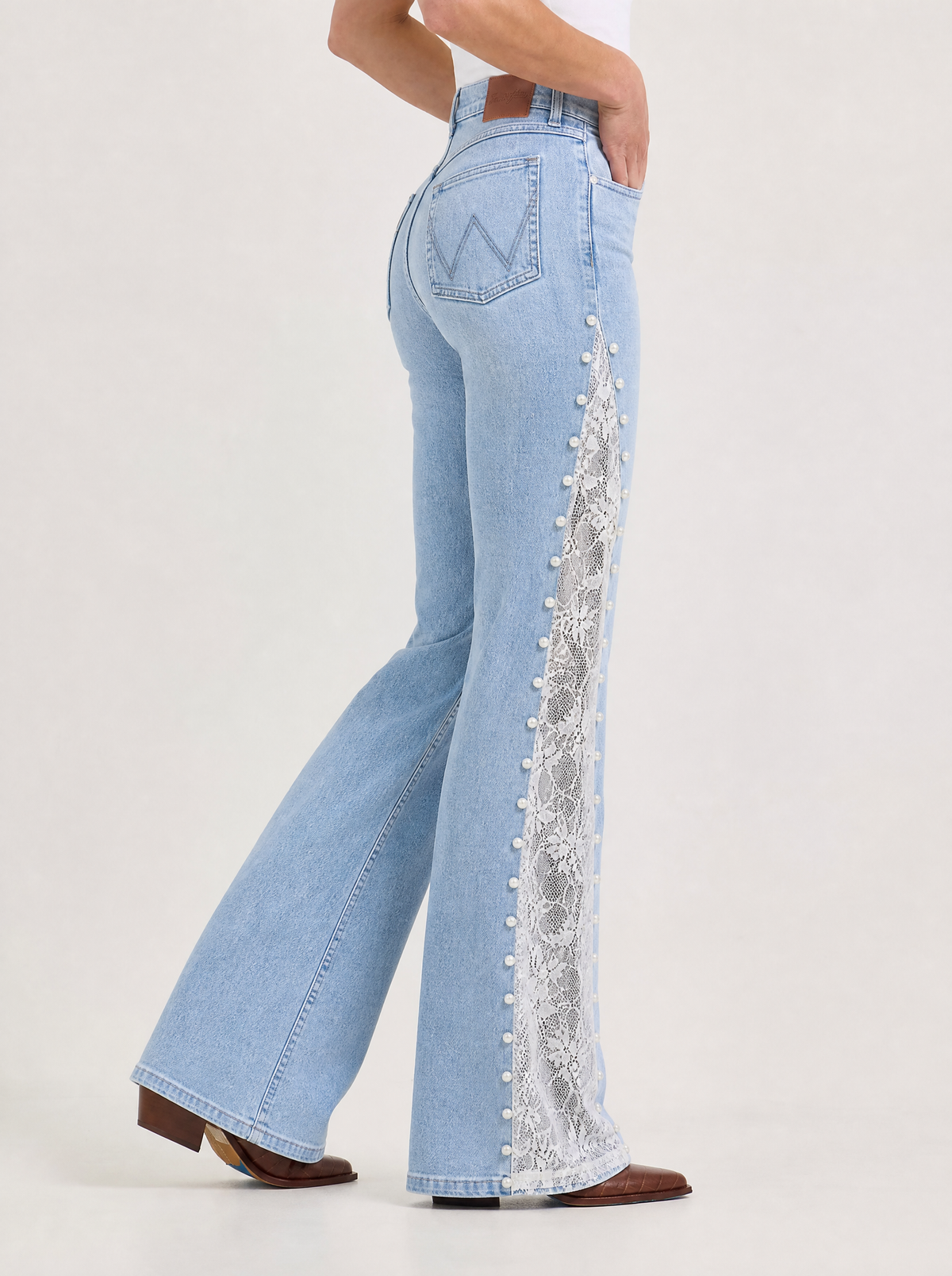 Western Side-Lace Cowgirl Jeans