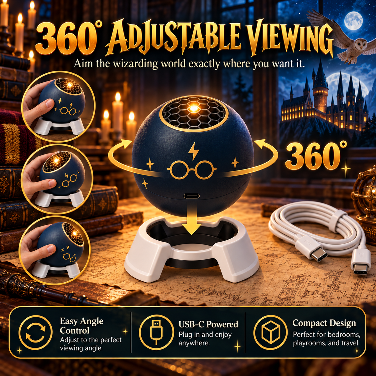 Enchanted Glow Light 360 degree adjustable viewing