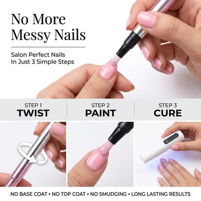 Twist, paint, cure: salon nails in 3 simple steps