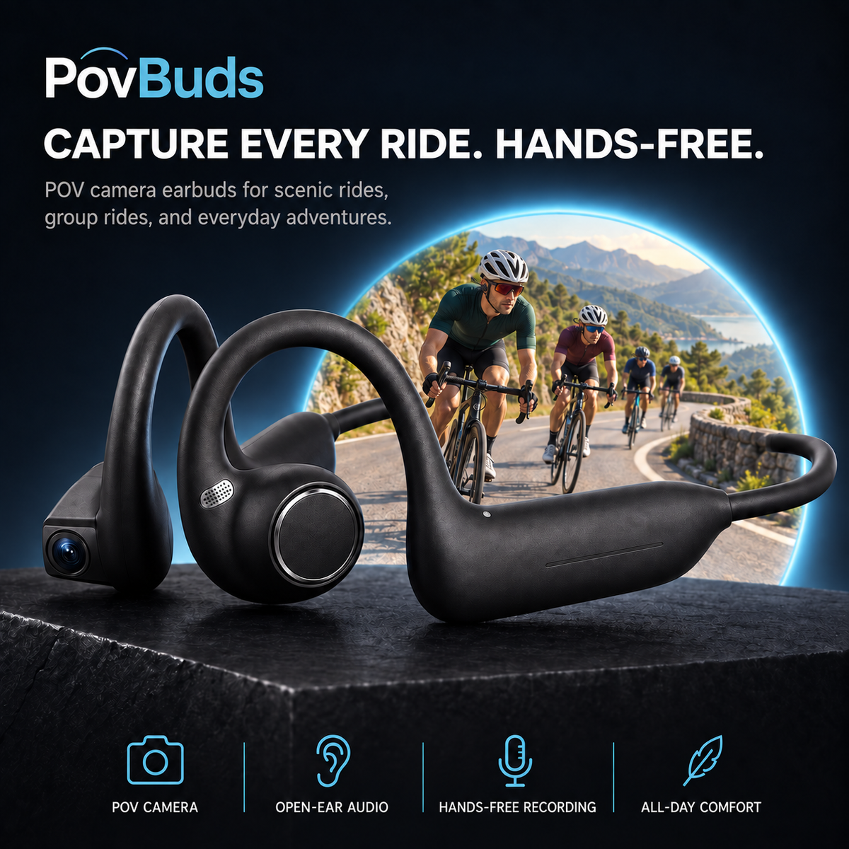 POV Buds Pro Cycling Camera Earbuds 8