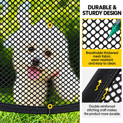 Durable breathable mesh with double-reinforced stitching