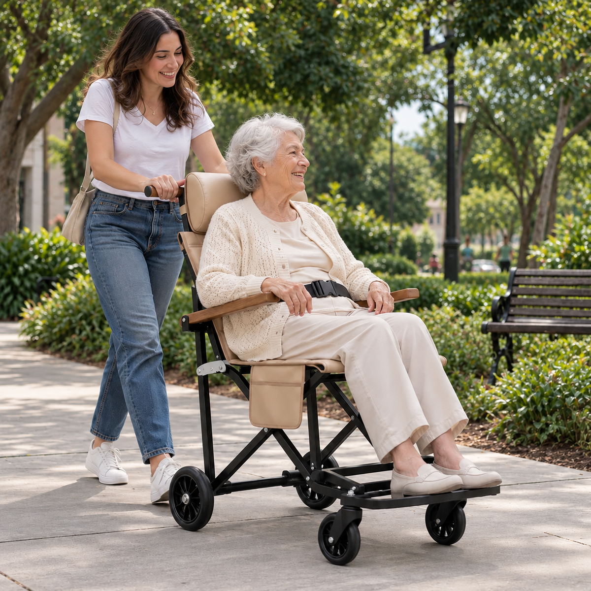 Lightweight Folding Transport Chair