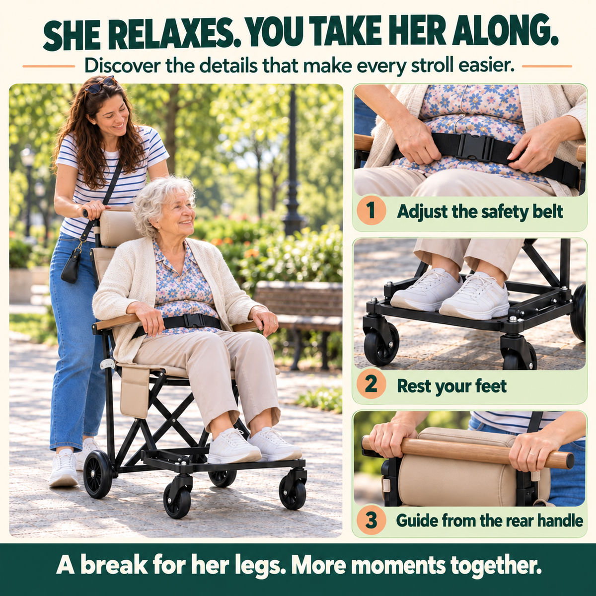 Lightweight Folding Transport Chair
