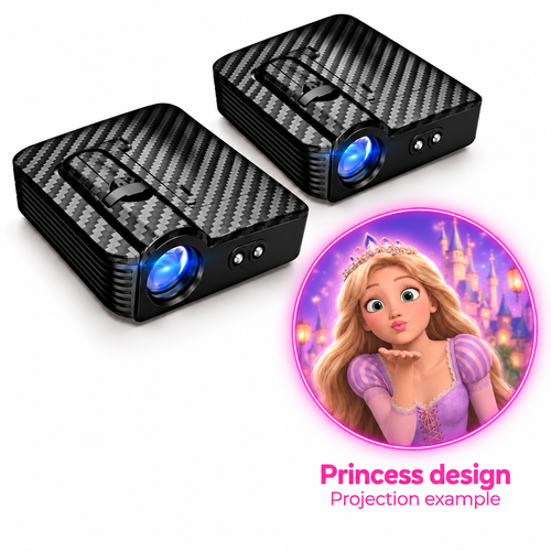 Tiara Beams princess car door projectors with projection example